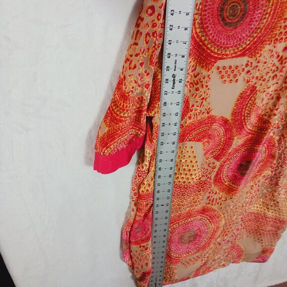 Casual Living, Dress, X, Sheer Burnt Velvet layered over Nude Lining, Pink Trim - Picture 13 of 15